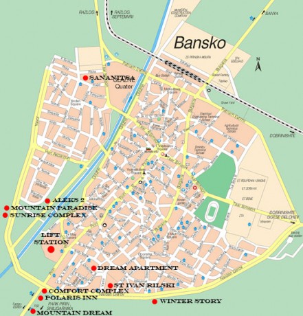 Mapa Bansko